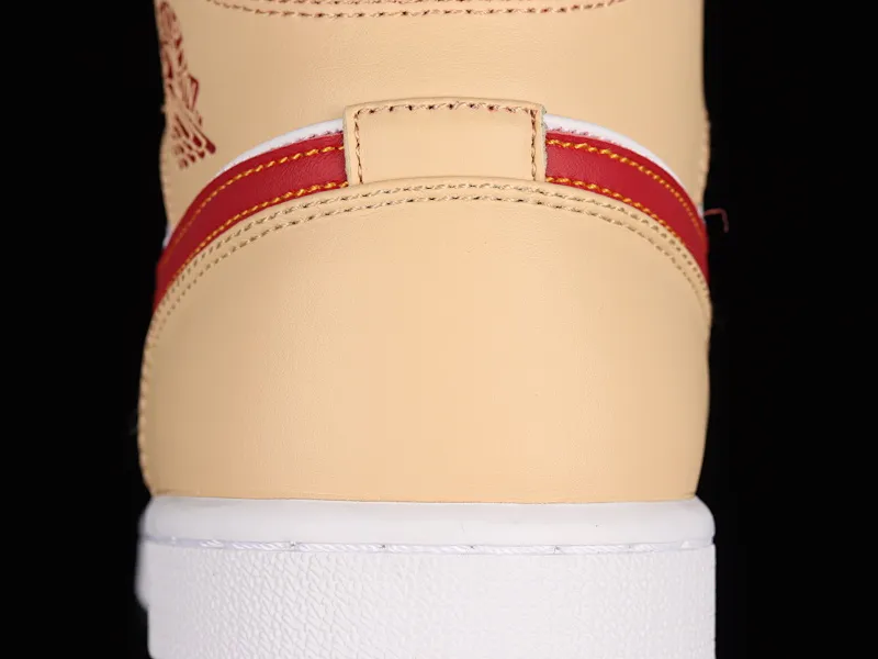 All Categories Air Jordan Jordan Series Basketball Shoes Air Jordan 1 Mid Air Jordan 1 Mid "Beige Red" AJ1 Joe 1 Curry Yellow Zhongbang Basketball Shoes 554724-201